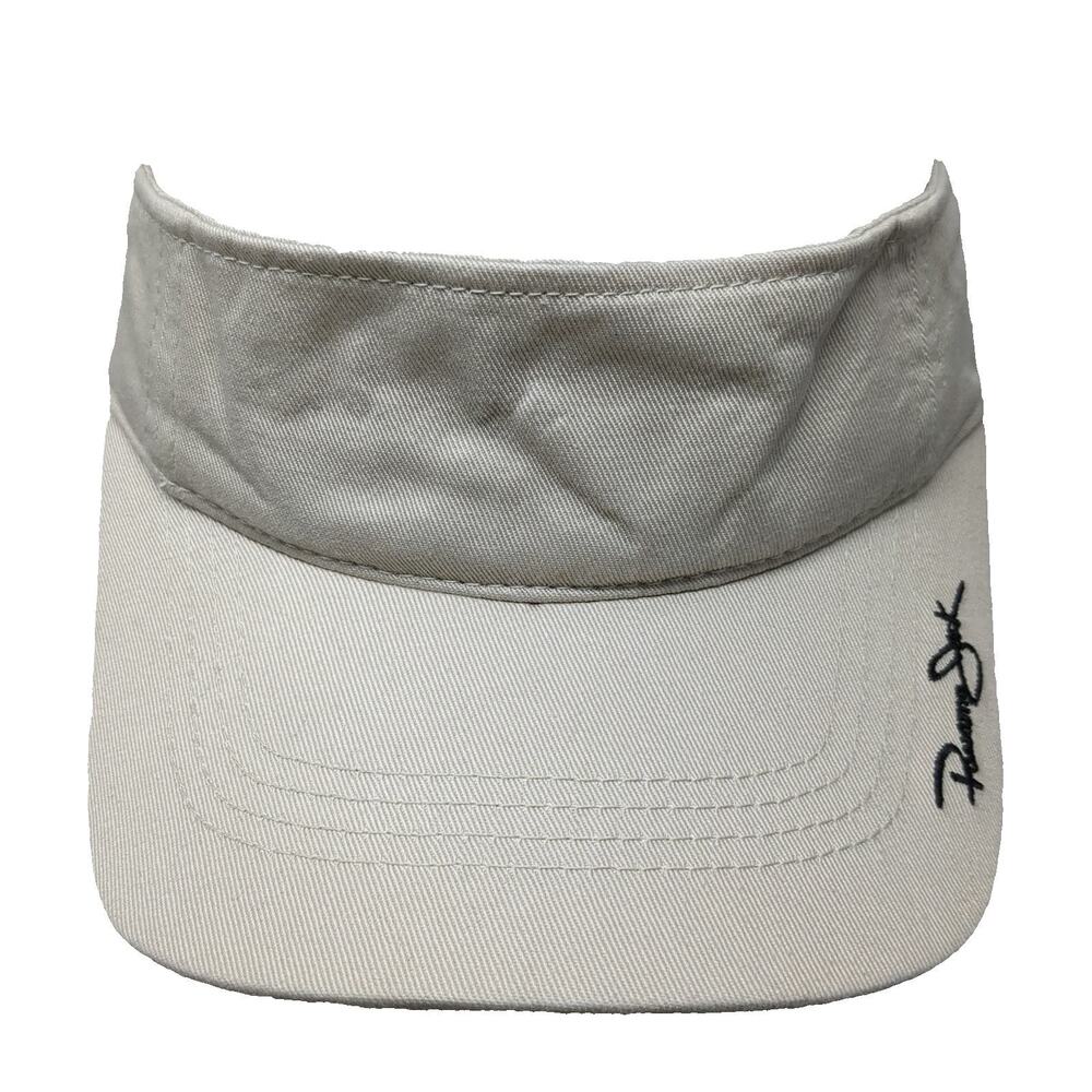 Panama Jack Visor Hat Beige One Size Strapback Cotton Signature Logo Embroidered